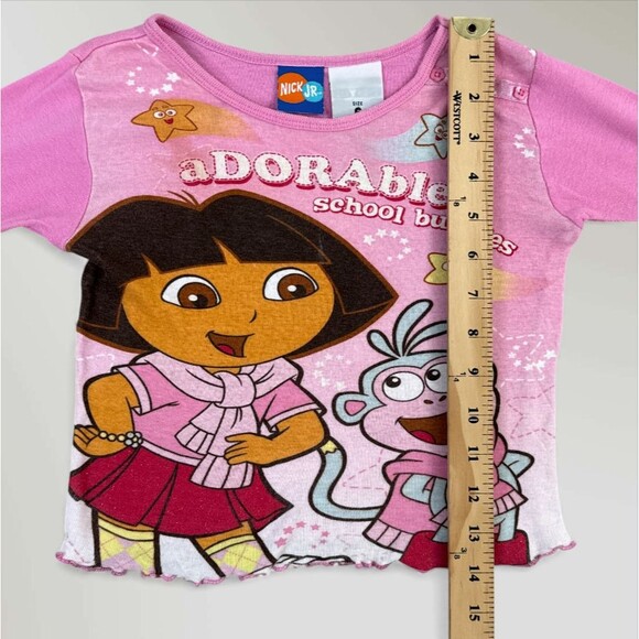 Vintage Dora the Explorer Shirt Nick Jr. Long Sleeve Pink Y2K 100% Cotton Size 6 - Picture 6 of 7